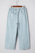 Stripe Mid Rise Drawstring Wide Leg Denim Jeans