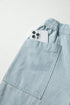 Stripe Mid Rise Drawstring Wide Leg Denim Jeans