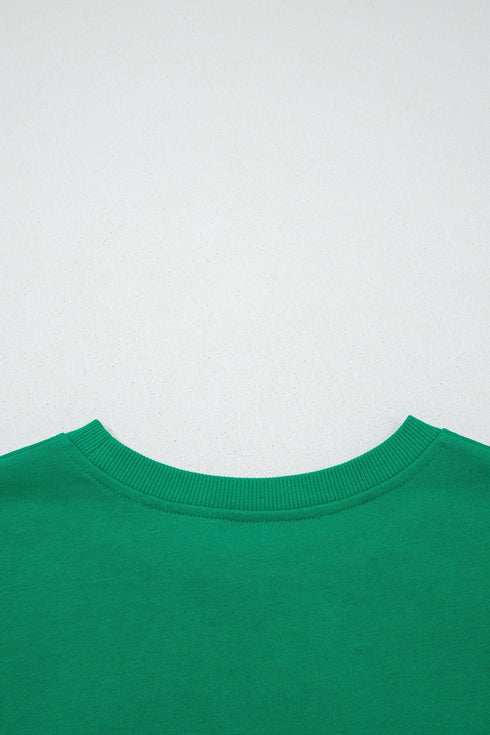 Stripe Mixed Print Crew Neck Cap Sleeve T Shirt