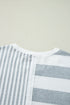 Stripe Mixed Printed Short Sleeve Shift Mini T Shirt Dress