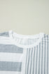 Stripe Mixed Printed Short Sleeve Shift Mini T Shirt Dress