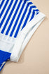 Stripe Mixed Printed Short Sleeve Shift Mini T Shirt Dress