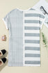 Stripe Mixed Printed Short Sleeve Shift Mini T Shirt Dress