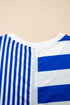 Stripe Mixed Printed Short Sleeve Shift Mini T Shirt Dress