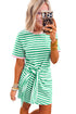 Stripe Nautical Tie Contrast Trim T Shirt Mini Dress