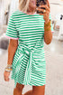 Stripe Nautical Tie Contrast Trim T Shirt Mini Dress