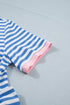 Stripe Nautical Tie Contrast Trim T Shirt Mini Dress