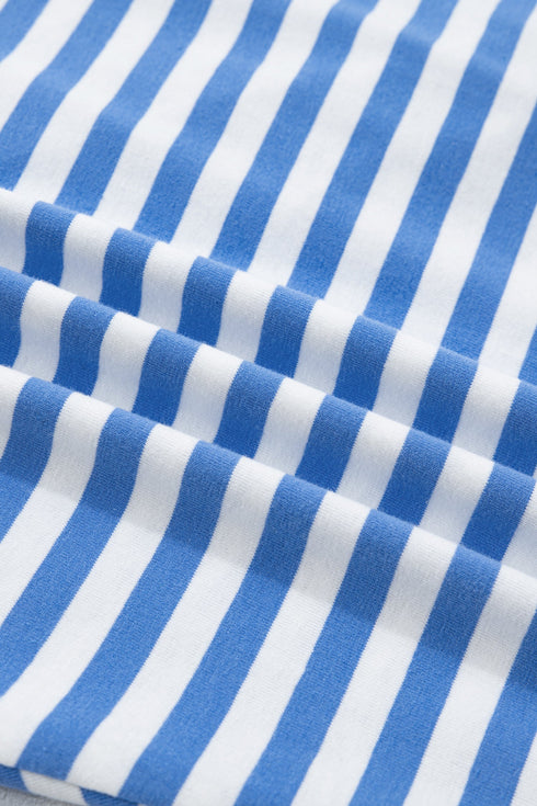 Stripe Nautical Tie Contrast Trim T Shirt Mini Dress