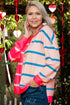Stripe Patchwork Crewneck Plus Size Long Sleeve Top
