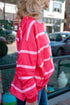 Stripe Patchwork Crewneck Plus Size Long Sleeve Top