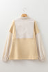 Stripe Patchwork French Terry Half Zip Sweatshirt