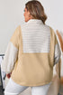 Stripe Patchwork French Terry Half Zip Sweatshirt