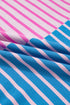 Stripe Patchwork Half Zip Plus Size Sweater