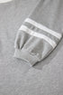 Stripe Patchwork Puff Sleeve Drawstring Wide Leg Pant Set