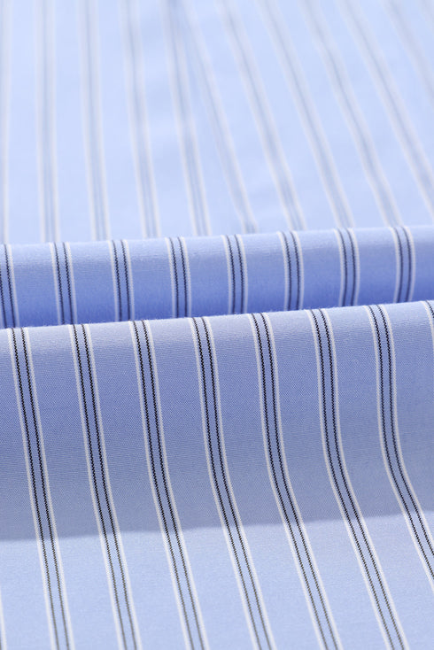 Stripe Pattern Oversized Drop Shoulder Button Up Long Sleeve Casual Shirt