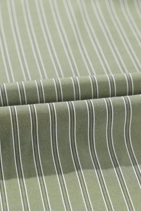 Stripe Pattern Oversized Drop Shoulder Button Up Long Sleeve Casual Shirt