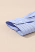 Stripe Pattern Oversized Drop Shoulder Button Up Long Sleeve Casual Shirt