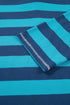 Stripe Polo Collar Bracelet Sleeve Loose Top