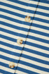 Stripe Print Chest Pocket Buttoned Back Notched Neck Top