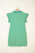 Stripe Print Contrast Collar Flutter Sleeve Mini Dress