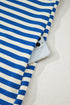Stripe Print Contrast Collar Flutter Sleeve Mini Dress