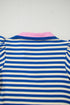 Stripe Print Contrast Collar Flutter Sleeve Mini Dress