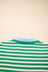 Stripe Print Contrast Collar Flutter Sleeve Mini Dress
