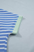 Stripe Print Contrast Trim Loose Short Sleeve Top