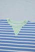 Stripe Print Contrast Trim Loose Short Sleeve Top