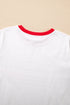 Stripe Print Contrast Trim Short Sleeve Cotton Blend Shirt