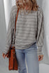 Stripe Print Dolman Sleeve Drop Shoulder Relaxed Top