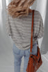 Stripe Print Dolman Sleeve Drop Shoulder Relaxed Top