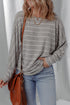 Stripe Print Dolman Sleeve Drop Shoulder Relaxed Top