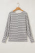 Stripe Print Dolman Sleeve Drop Shoulder Relaxed Top