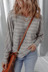 Stripe Print Dolman Sleeve Drop Shoulder Relaxed Top