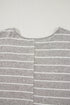 Stripe Print Dolman Sleeve Drop Shoulder Relaxed Top