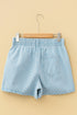 Stripe Print Drawstring Elastic Waist Denim Bottoms