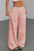 Stripe Print Drawstring Loose Fit Active Pants