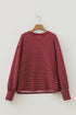 Stripe Print Drop Shoulder Long Sleeve Top