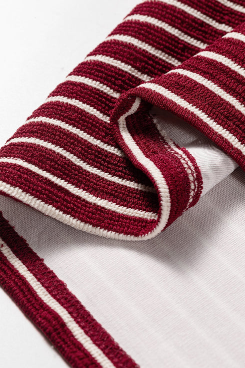 Stripe Print Drop Shoulder Long Sleeve Top
