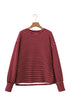 Stripe Print Drop Shoulder Long Sleeve Top