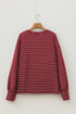 Stripe Print Drop Shoulder Long Sleeve Top