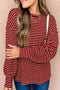 Stripe Print Drop Shoulder Long Sleeve Top