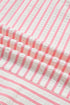 Stripe Print Floral Embroidered Puff Sleeve V Neck Blouse