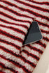 Stripe Print Fuzzy Sherpa Button Placket Sweatshirt