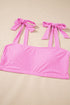 Stripe Print Knot Strap High Waist Two Piece Bikini