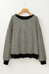 Stripe Print Loose Fit Drop Shoulder Top