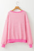 Stripe Print Loose Fit Drop Shoulder Top