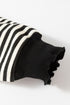 Stripe Print Loose Fit Drop Shoulder Top