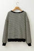 Stripe Print Loose Fit Drop Shoulder Top